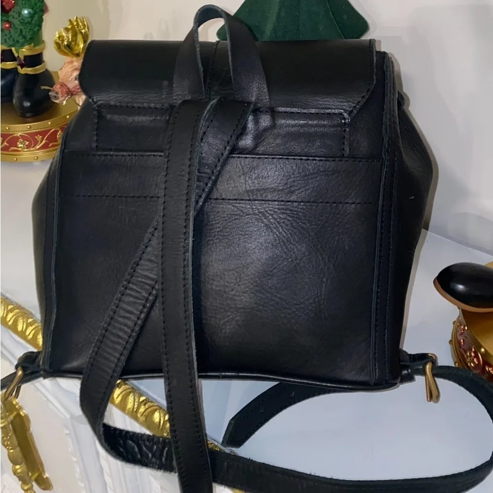 Abby Alley Mini Adelaide Backpack Handcrafted in Kenya in Black Leather
